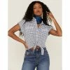 Buy 🎁 Wild Moss 👩 Women's Gingham Print Tie Front Blouse Blue 😍 -Country Outfitter Shop unnamed file 668