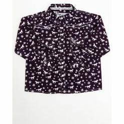 Deals 🥰 Cowboy Hardware Cowgirl Hardware Toddler-Girls' Daisy Rider Purple Print Long Sleeve 👚 Shirt 🔔